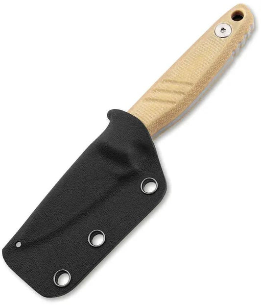 Boker Plus Five Point Nine Fixed Blade Knife 2.5in 440C Stonewashed Full Tang Tan G10 Kydex Sheath EDC Outdoors by Boker Plus