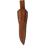 BPS Knives Camping Fixed Blade BS3CSH Full Tang 1066 Carbon Steel Satin Scandi Grind Walnut Handle Leather Sheath by BPS Knives