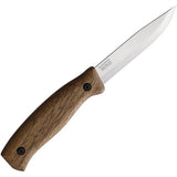 BPS Knives Camping Fixed Blade BS3CSH Full Tang 1066 Carbon Steel Satin Scandi Grind Walnut Handle Leather Sheath by BPS Knives