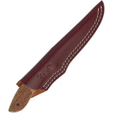 Browning Featherweight Classic Knife Hunters 9Cr Stainless Drop Point Mirror Finish Zebra Wood Handle Leather Sheath by Browning