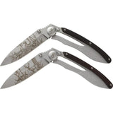 Browning Buck Combo Two Knife Set For Hunters With Walnut Handles Stainless Stonewash Blades Gift Box by Browning