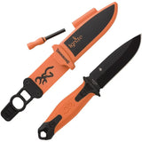 Browning Ignite 2 Orange Fixed Blade Knife With Integrated Flint Fire Starter For Camping And Survival by Browning