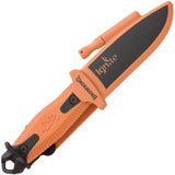Browning Ignite 2 Orange Fixed Blade Knife With Integrated Flint Fire Starter For Camping And Survival by Browning