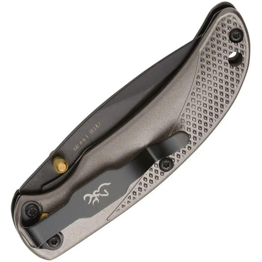 Browning Prism III Linerlock Folding Knife 2.25in Blade 7Cr17MoV Gray Anodized Aluminum Handle For EDC Enthusiasts by Browning