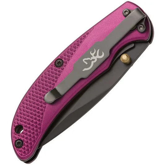 Browning Prism 3 Linerlock Knife Purple Anodized Aluminum Handle 7Cr17MoV Blade EDC For Everyday Carry Enthusiasts by Browning