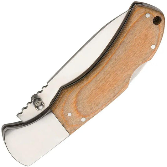 Browning Lockback Folding Knife With Maple Pakkawood Handle 3.5 Inch Satin Blade For Outdoor Enthusiasts by Browning