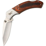 Browning Lockback Knife Pakkawood Handle, Satin 3.5in Blade, 4.75in Closed, Rugged Outdoor Hunters by Browning
