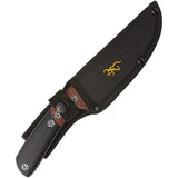 Browning Fixed Blade Knife 3220372 Rugged Full Tang 4.75in Clip Point Blade Wood Handle Belt Sheath For Hunters by Browning