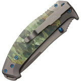 Browning TDX Linerlock Knife Camouflage Inlay Gray Titanium Blade 4.5 Inch Closed EDC Outdoor Enthusiasts by Browning
