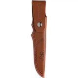 Browning Hunter Fixed Blade Trail Point Knife BR0394B for Hunters 4.5in 440C Blade Full Tang Leather Sheath by Browning