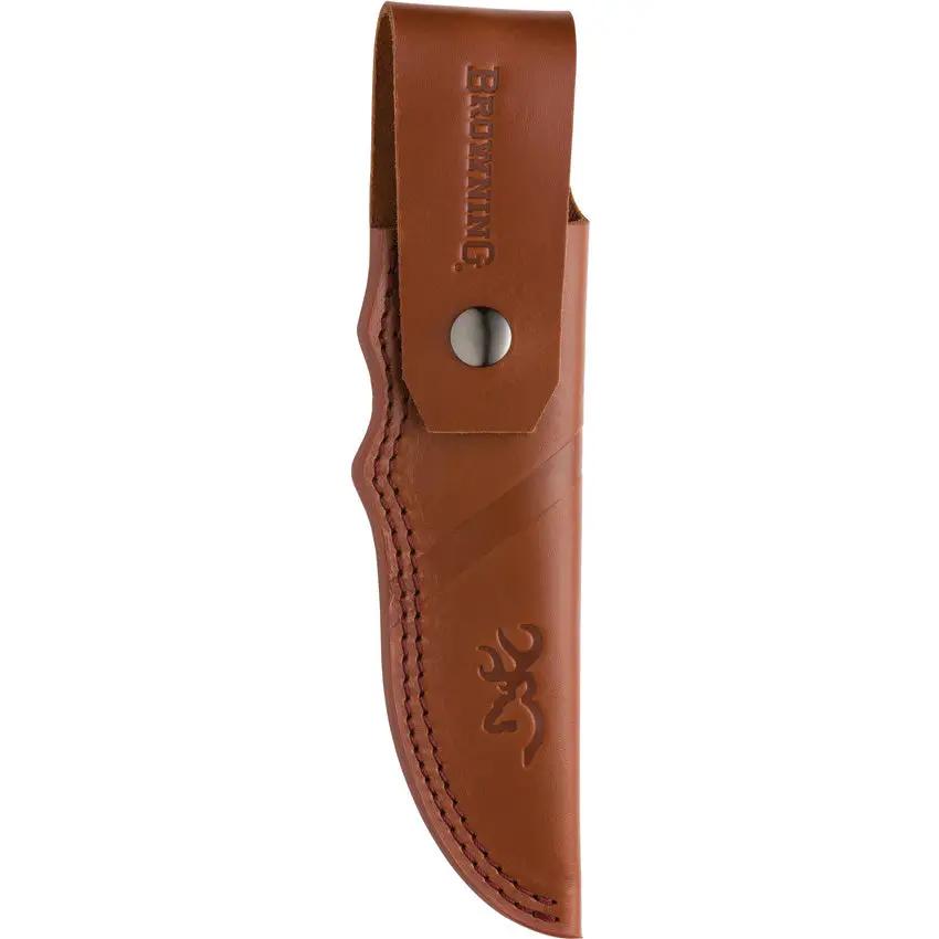 Browning Large Hunter Fixed Blade Knife With 440C Skinner Full Tang Wood Handle Leather Sheath For Outdoor Hunters by Browning