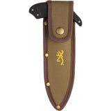 Browning Primal Bone Saw BR0425B For Hunters With 6.75 Inch Satin Blade And Rubberized Handle Tan Nylon Belt Sheath by Browning