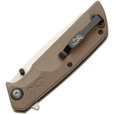 Browning Plateau EDC Knife With D2 Cleaver Blade Tan G10 Handle Extended Tang Rugged by Browning