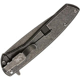 Browning Nine Mile Framelock Knife 3In D2 Steel Ebony Wood Handle Extended Tang EDC Pocket Clip by Browning