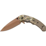 Browning Auruc Framelock Assisted Opening Camo G10 Handle D2 Titanium Coated Blade Rugged EDC Knife by Browning