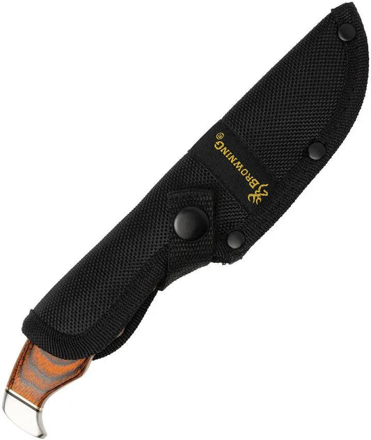 Browning Skinner Knife Rugged Wood Handle With Satin Stainless Blade For Hunters Outdoor Enthusiasts by Browning