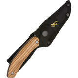 Browning Fixed Blade Knife Zebra Wood Handle 8 Inch Full Tang 7Cr17MoV Steel For Outdoorsmen Durable by Browning