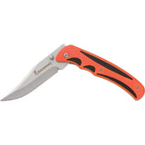 Browning Linerlock Blaze Folding Knife For Outdoorsmen Clip Point Bead Blast Blade Orange Nylon Handle Pocket Clip by Browning