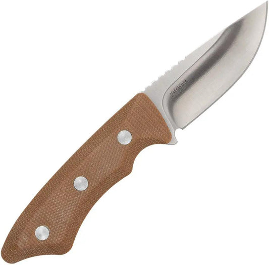 Browning Guide Series Small Fixed Blade Knife Drop Point 3In Satin 14C28N Full Tang Micarta For Outdoor Hunters by Browning