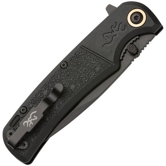 Browning Buckmark Slim Knife 3 Inch D2 Blade Black Oxide Textured Handle Pocket Clip EDC by Browning