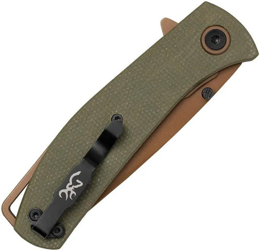 Browning Trailside Linerlock Knife D2 Bronze Titanium EDC by Browning