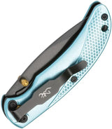 Browning Prism Linerlock Sky Blue Folding Knife For EDC With 2.38in Drop Point Blade And Rugged Textured Aluminum Handle by Browning