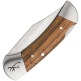 Browning Small Sage Creek Lockback Knife With 2.5in Satin Clip Point Blade Zebra Wood Handle For EDC Fans by Browning