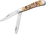Browning Trapper Knife Natural Jigged Bone Handle Satin Finish Stainless Clip And Spey Blades For Outdoors Enthusiasts by Browning