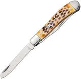 Browning Trapper Knife Natural Jigged Bone Handle Satin Finish Stainless Clip And Spey Blades For Outdoors Enthusiasts by Browning