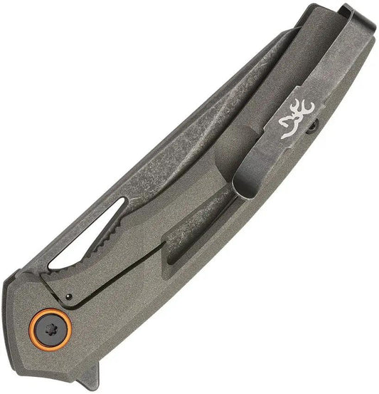 Browning South Slope Linerlock Bronze Folding Knife With D2 Blade And Cerakote Handle For Outdoor EDC Enthusiasts by Browning