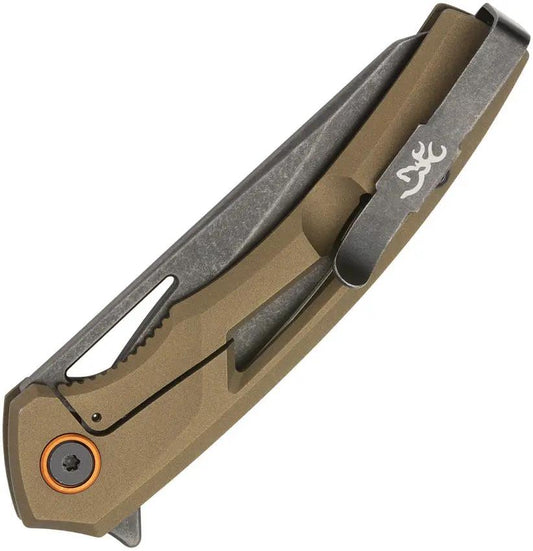 Browning South Slope Linerlock Knife 4 Inch Closed 3 Inch D2 Blade Gray Cerakote Handle Rugged EDC by Browning