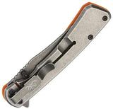 Browning Rock Framelock Outdoor Knife 7Cr17MoV Clip Point Orange G10 Handle EDC by Browning