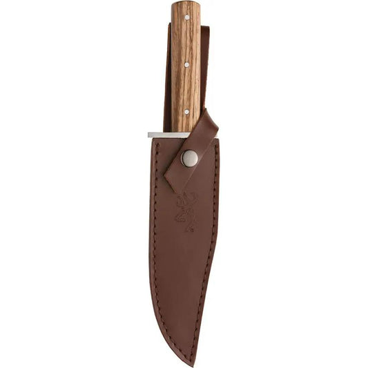 Browning Bowie Knife 3220920 Full Tang Satin Blade 12 Inch Outdoor Hunter Tool With Leather Sheath by Browning