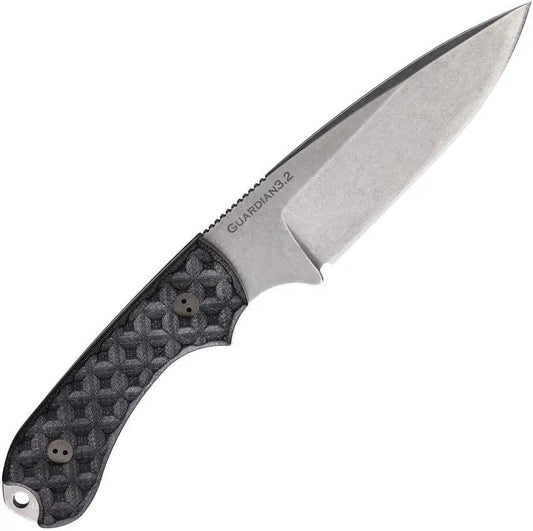 Bradford Knives Guardian 3.2 Rugged Full Tang Stonewash AEBL Outdoor Survival Knife With G10 Handle by Bradford Knives