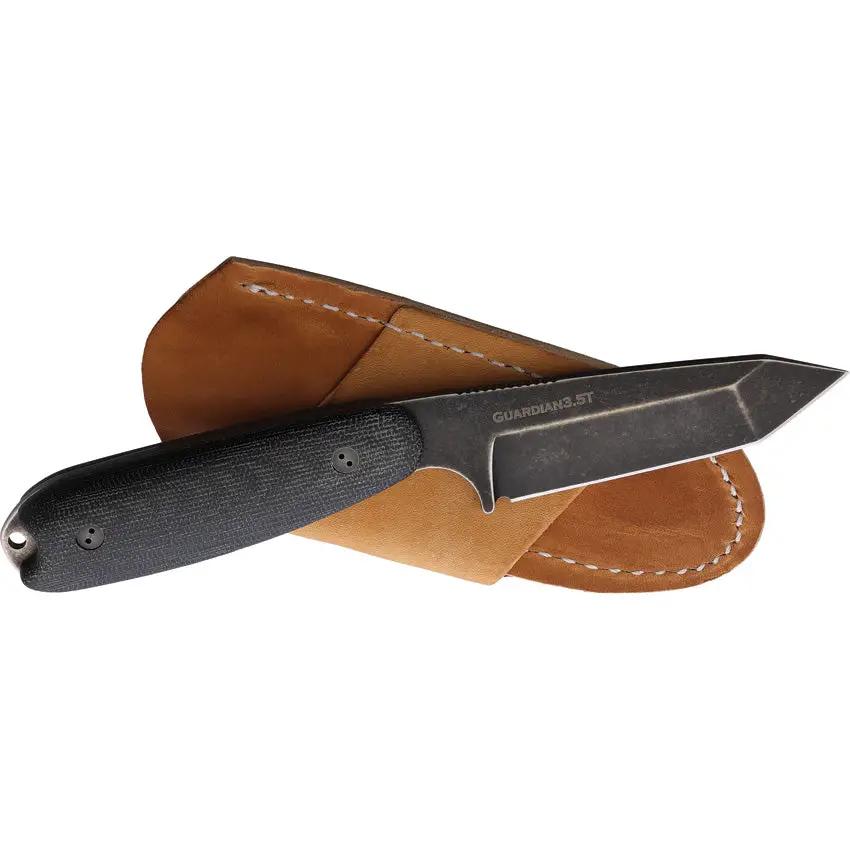 Bradford Guardian 3.5 Sabre 3D Black Fixed Blade Knife N690 Full Tang Micarta 7.5 Inch by Bradford Knives