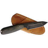 Bradford Guardian 3.5 Knife Camouflage Linen Micarta N690 Saber Grind Durable Leather Sheath for Outdoor Enthusiasts by Bradford Knives