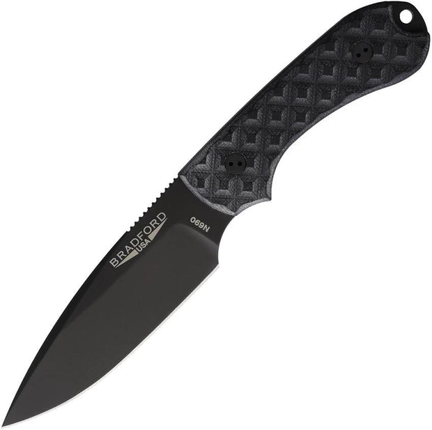 Bradford Knives Guardian 3 Fixed Blade Black 3FE-001B-N690 by Bradford Knives