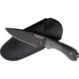 Bradford Knives Guardian 3D Black DLC Tactical Knife With 3.5in N690 Blade Full Tang Leather Sheath EDC Enthusiasts by Bradford Knives