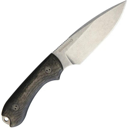 Bradford Knives Guardian 3 CF EDC Knife With AEBL Blade Carbon Fiber Handle Full Tang Leather Sheath by Bradford Knives