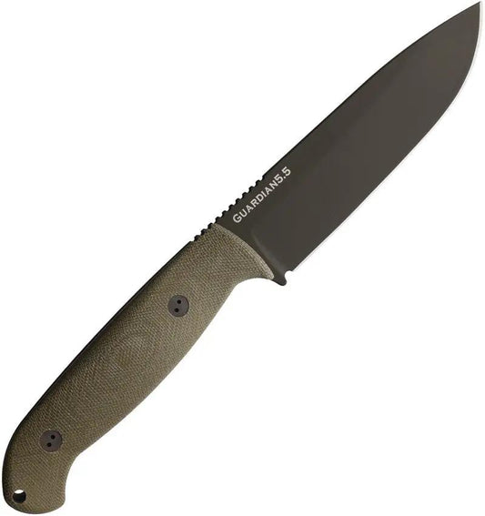 Bradford Knives Guardian 5.5S OD Cerakote Fixed Blade For Outdoor Survivalists N690 Steel Green Micarta by Bradford Knives