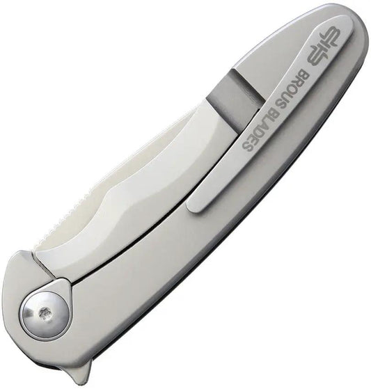Brous Blades Specter Framelock Satin D2 Knife 3in Blade 4in Closed Extended Tang Pocket Clip For EDC Enthusiasts by Brous Blades