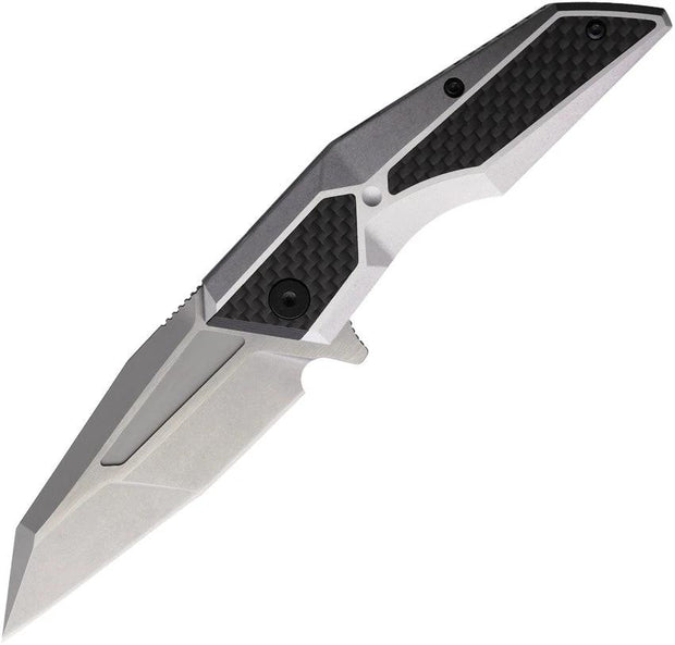 Brous Blades Recluse Framelock CF RECLUSE SATIN/GRAY by Brous Blades