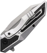 Brous Blades Recluse Framelock Knife Carbon Fiber Inlay D2 Reverse Tanto Satin Blade For EDC Enthusiasts by Brous Blades