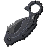 Brous Blades Enforcer Linerlock Karambit Knife Acid Stonewash 5.25in Closed EDC Tactical by Brous Blades