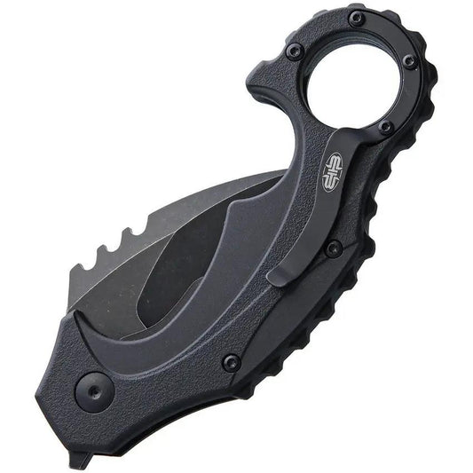 Brous Blades Enforcer Linerlock Karambit Knife Acid Stonewash 5.25in Closed EDC Tactical by Brous Blades