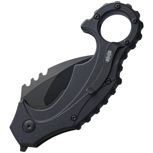 Brous Blades Enforcer Linerlock Karambit Knife Blackout Finish 5.25in Closed EDC Tactical for Knife Enthusiasts by Brous Blades