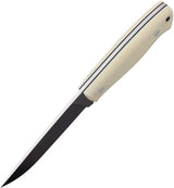 Brisa Trapper 115 Ivory Flat Ground Elmax Knife For Outdoor Enthusiasts With Full Tang Durable Brown Leather Belt Sheath by BRISA
