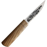 Brisa Yakut Knife 125 Survival Knife With Carbon Steel Blade Siberian Elm Wood Handle Leather Sheath by Brisa