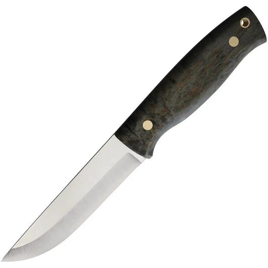 Brisa Trooper 115 Fixed Blade Knife For Outdoor Use With Black Curly Birch Handle Full Tang Scandi Grind 80CrV2 Steel by Brisa