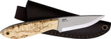 BRISA Bobtail 80 Fixed Blade Knife Drop Point Satin 12C27 Sandvik Blade Curly Birch Handle Full Tang for Outdoor Enthusiasts by BRISA